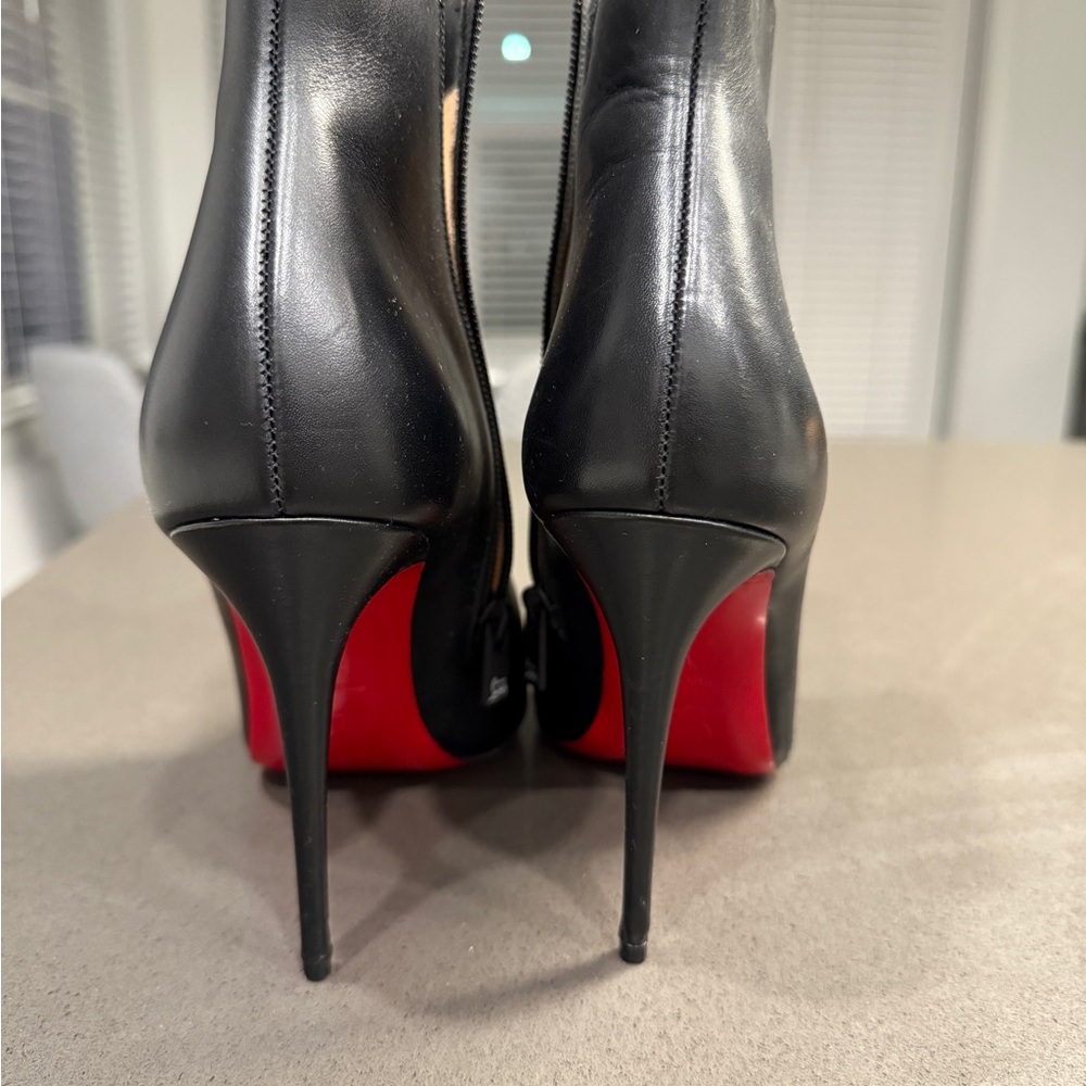 Christian Louboutin Black bootie Heels with Red Soles